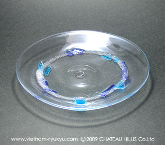 アリュア皿（青水）
