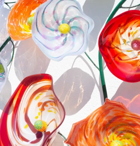 ガラスのフラワーオブジェ