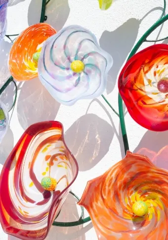 ガラスのフラワーオブジェ