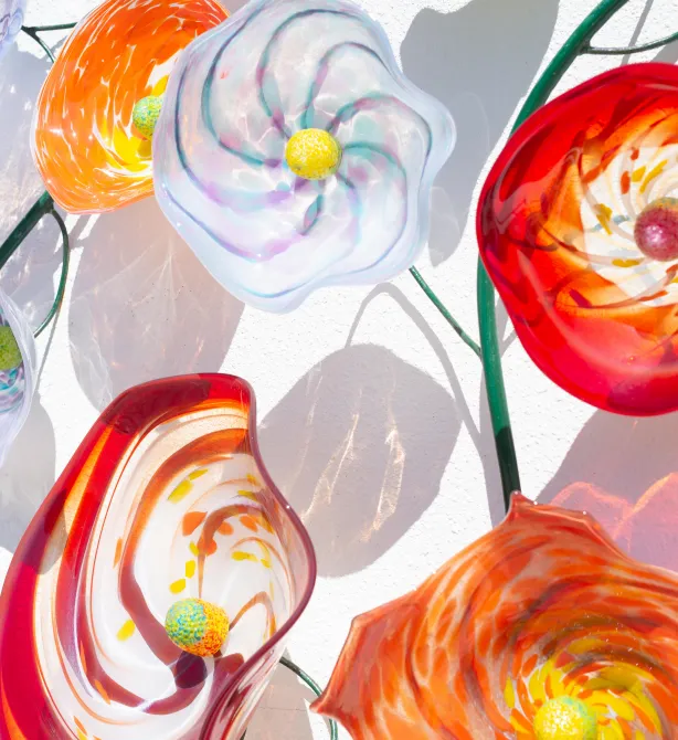 ガラスのフラワーオブジェ